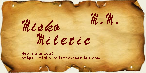 Miško Miletić vizit kartica